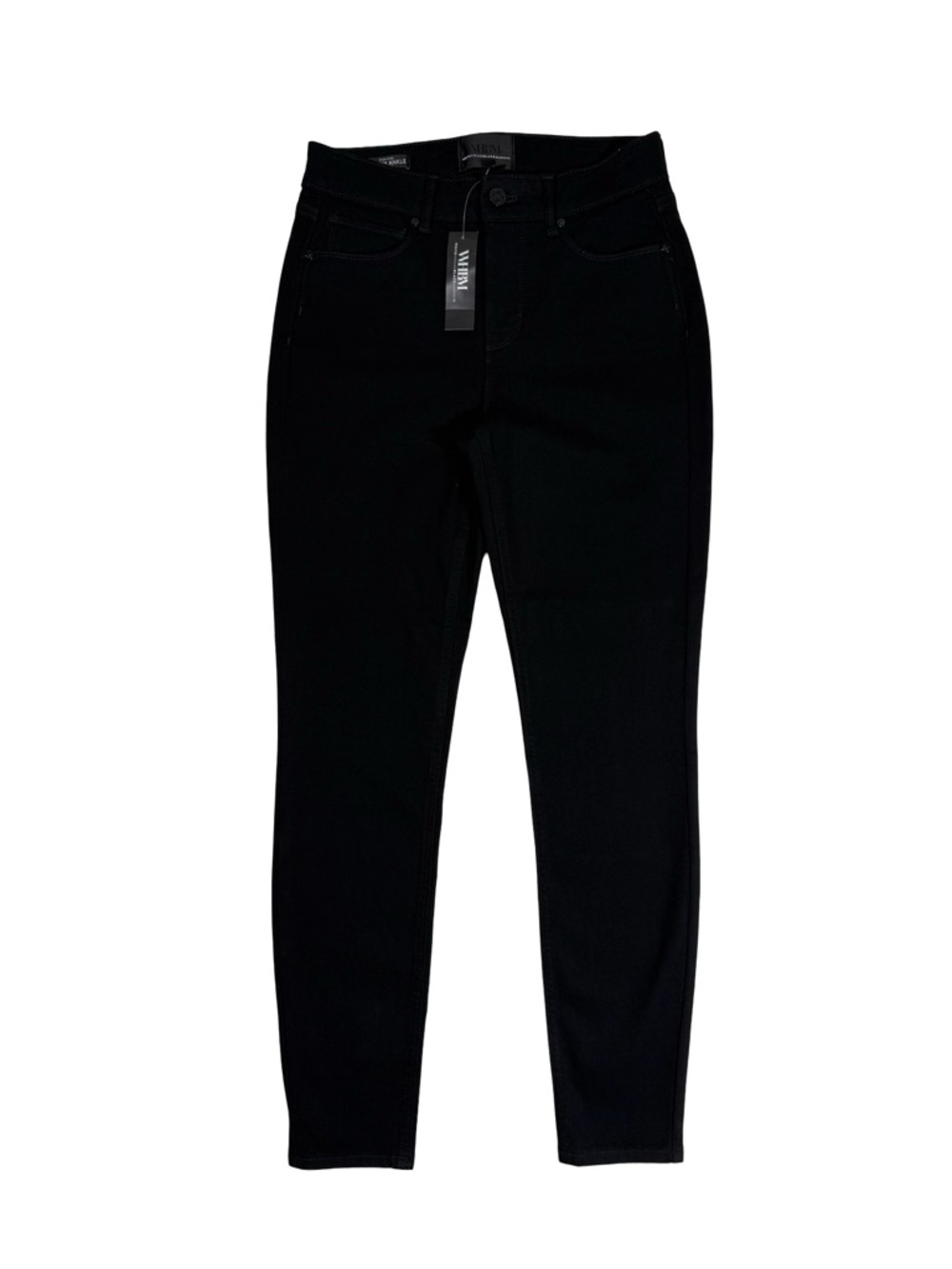 WHBM High Rise Skinny Ankle Sculpt Jean Black Sz 2 Minimalist Casual Stretch NWT